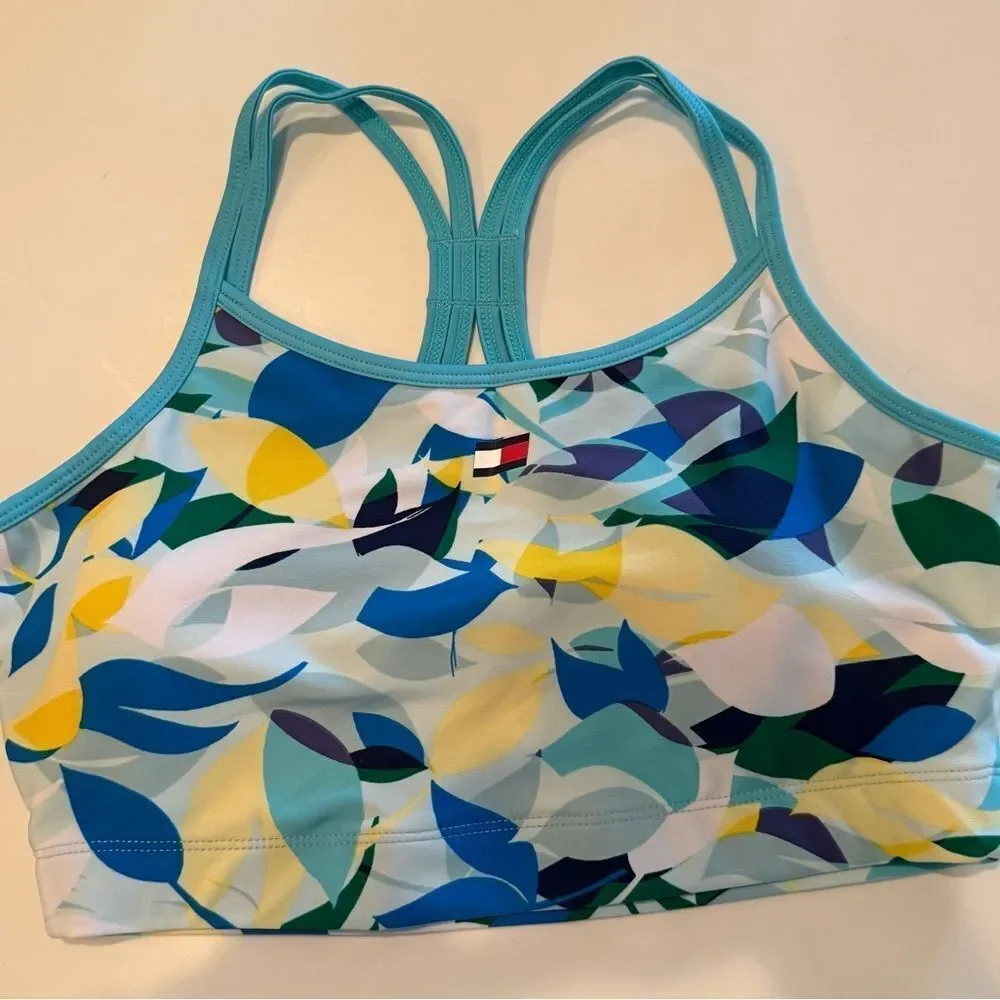 Tommy Hilfiger Women’s Colorful Floral Women's Sports Bra NWT Medium